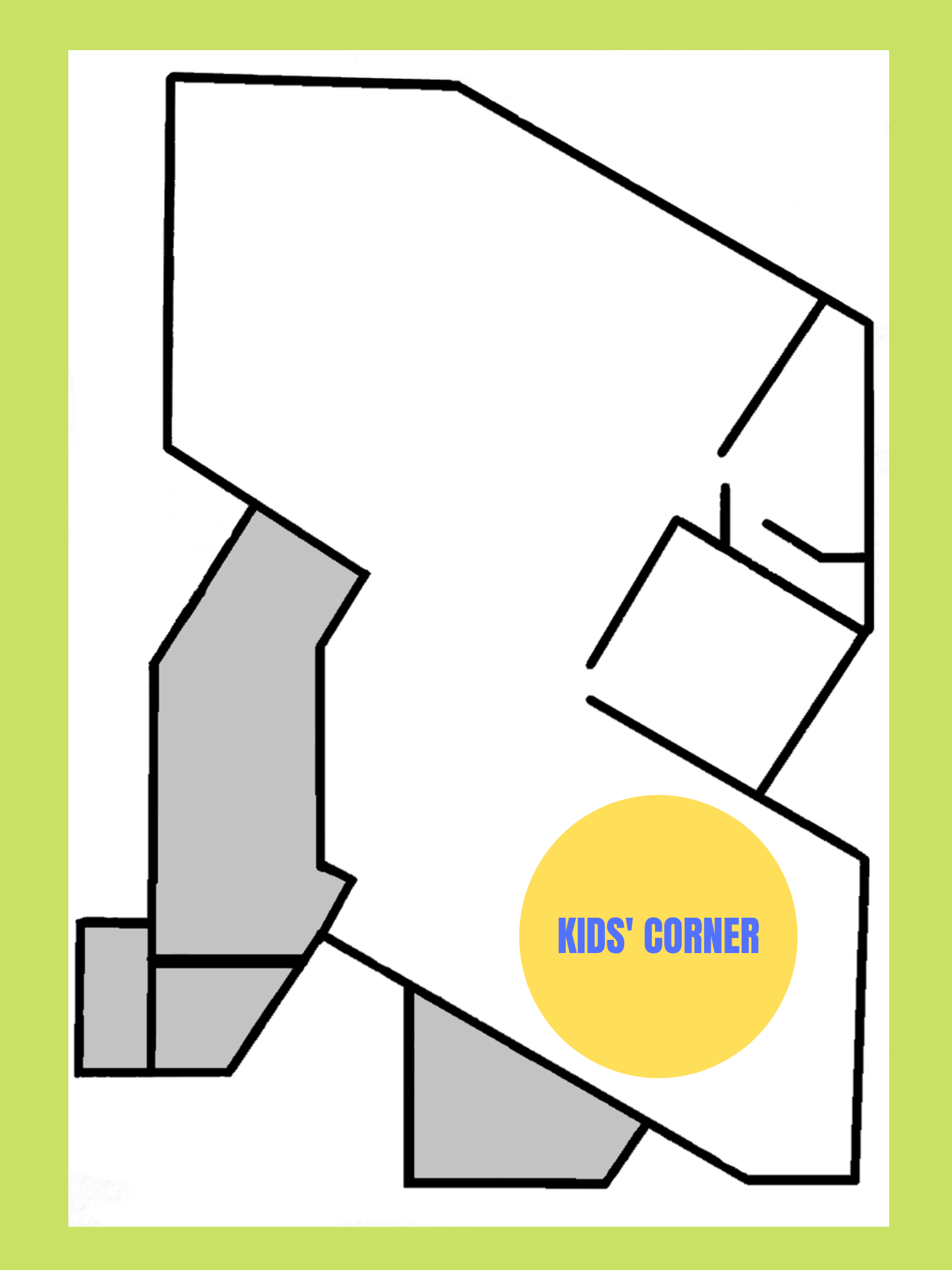 Map of floor plan of Troke Branch Library's children's area