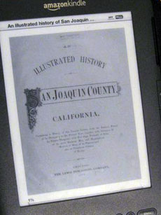 Kindle view of an electronic edition of Illustrated History of San Joaquin County California